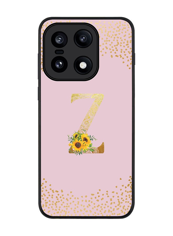 For OnePlus 15 Case,Slim fit Camera Protection, Shockproof Thin Phone cover  - Custom Floral Monogram - Z  (Pink )